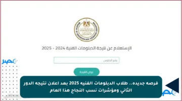 فرصة جديدة.. طلاب الدبلومات الفنية 2025 بعد إعلان نتيجة الدور الثاني ومؤشرات نسب النجاح هذا العام